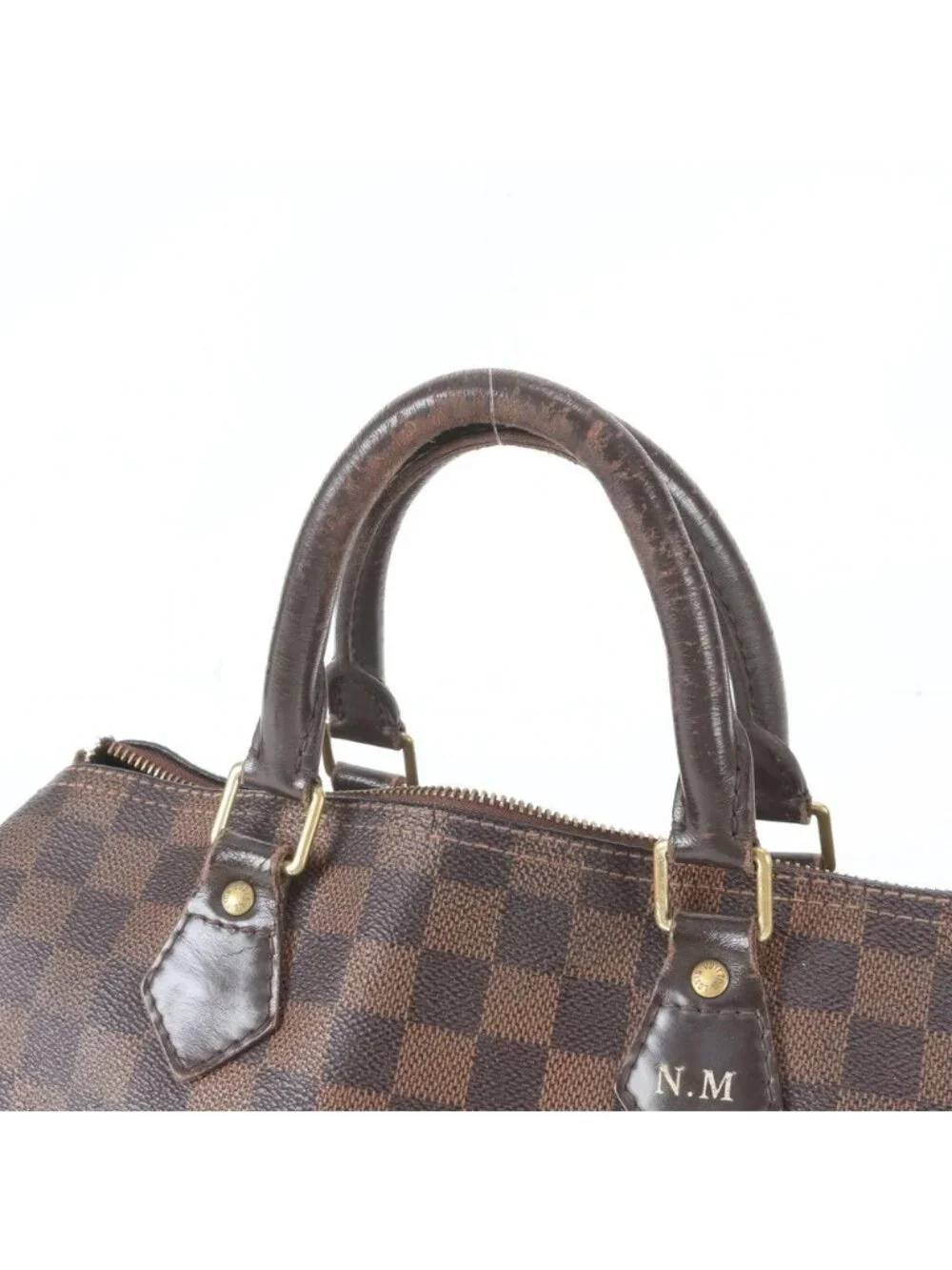 Louis Vuitton Damier Speedy 30 Leather Tote Bag Shoulder